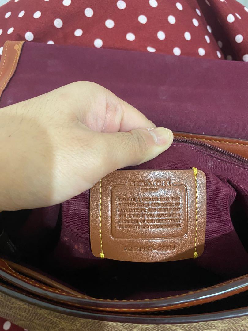 Coach Cassie Signature Crossbody Tan Rust Brass AUTHENTIC, Barang Mewah