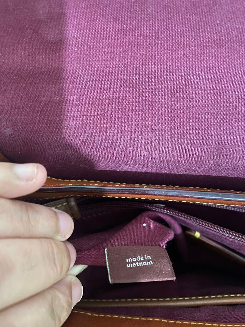 Coach Cassie Signature Crossbody Tan Rust Brass AUTHENTIC, Barang Mewah