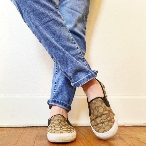 Coach Westlyn Slip On Sneakers Shoes Brown Size 6.5