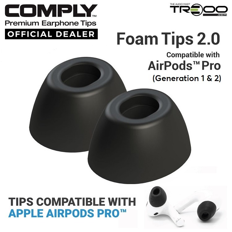 Official Comply Foam Tips 2.0 Compatible with Apple AirPods Pro