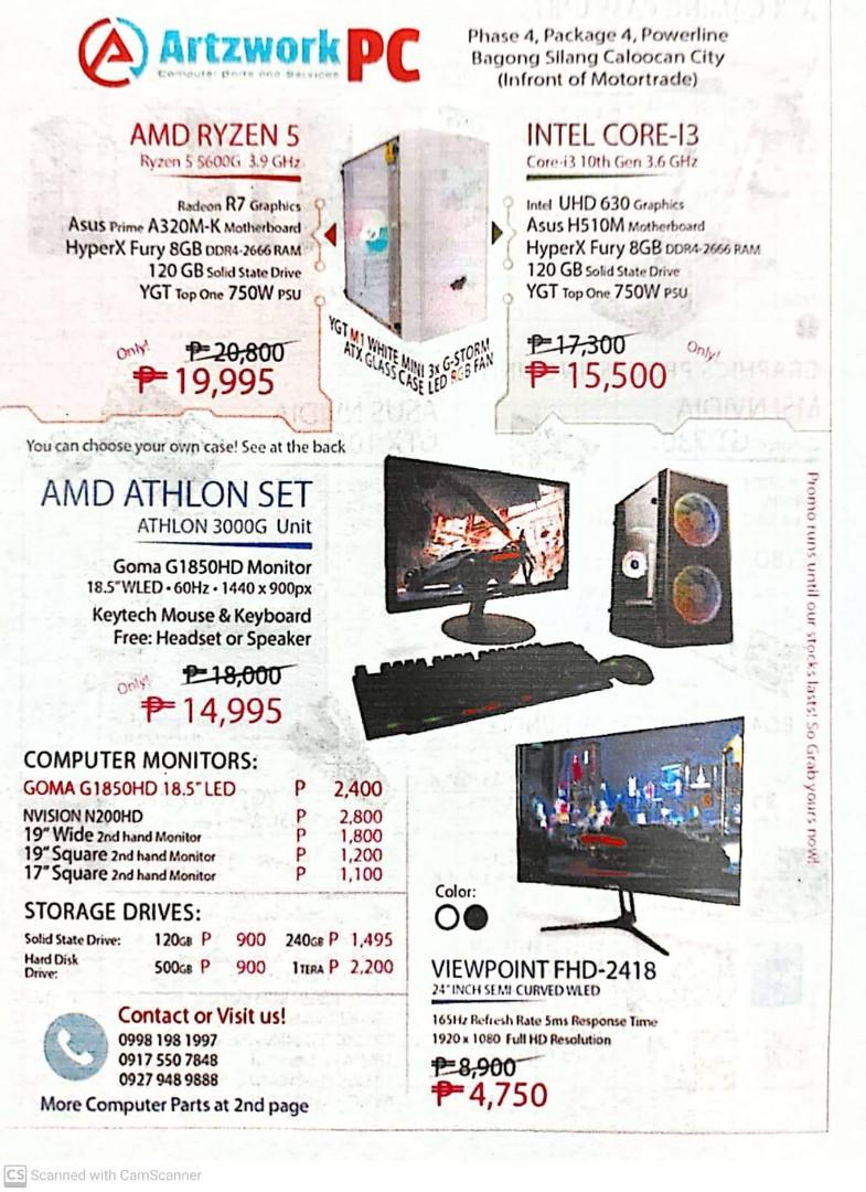 Core i5 11th gen Computer Set (Category: Desktops) located in Caloocan City. Submitted by olxph_372337775 (Listing ID 1191089707, Image 2). Description: Core i5 11th gen 8gb ddr4 120gb ssd. 500gb hdd top one psu t850 case 19" led monitor.