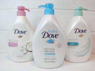 Dove body wash liquid and dove bar