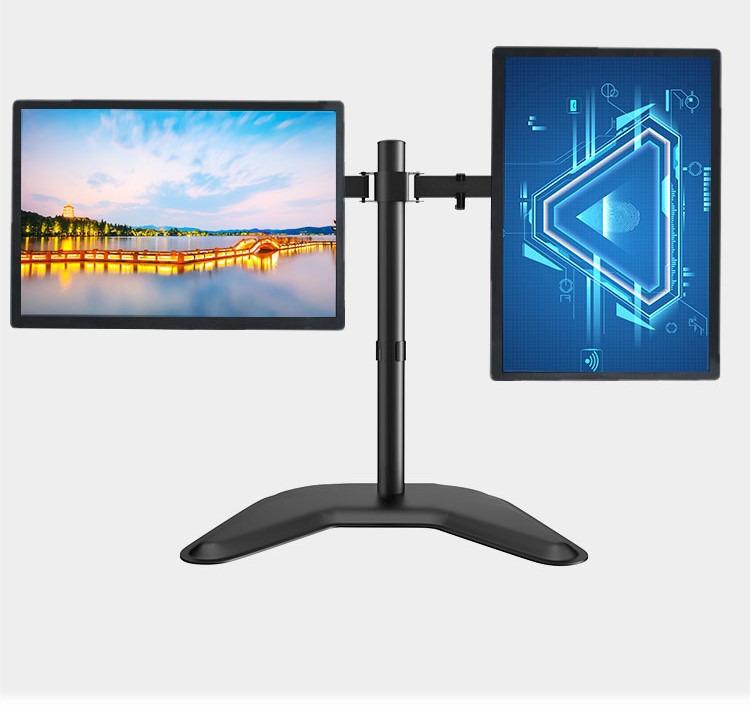 Dual LED LCD Monitor FreeStanding Desk Stand for 2 Screens up to 27 Inch HeavyDuty Fully