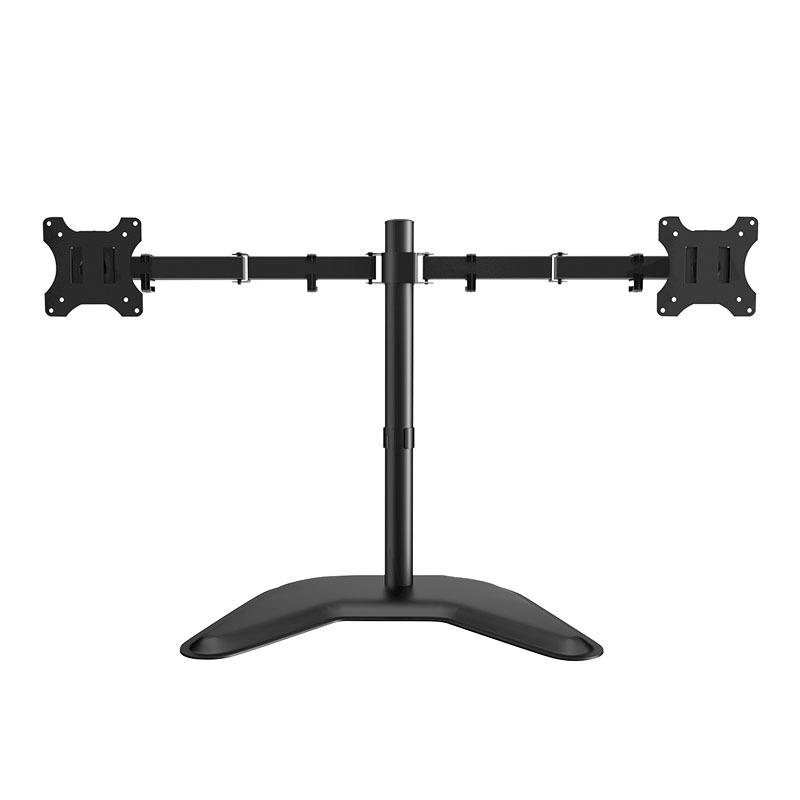 Dual LED LCD Monitor FreeStanding Desk Stand for 2 Screens up to 27 Inch HeavyDuty Fully
