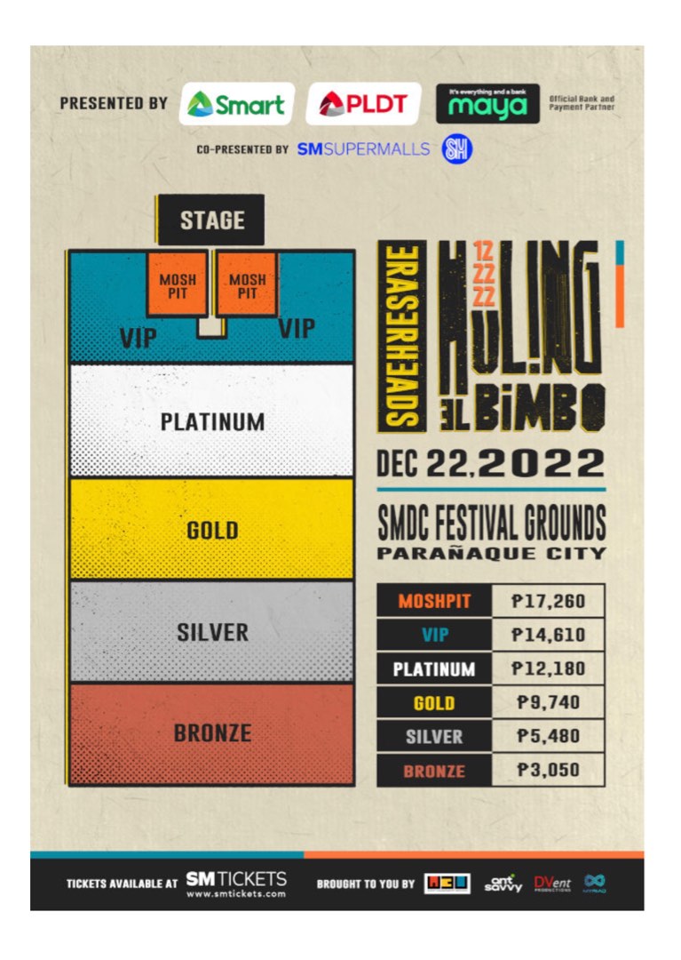 Eraserheads Huling El Bimbo Concert (PLATINUM 10K FOR TWO), Tickets