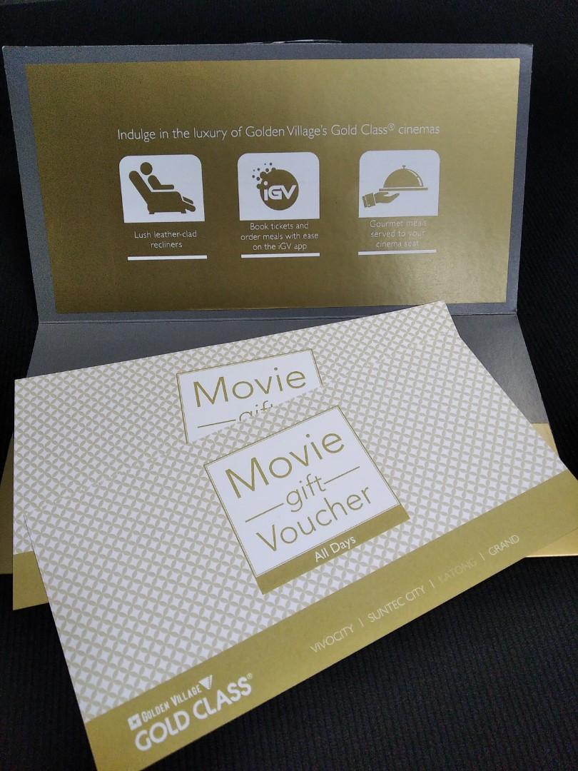 GV Gold Class Ticket (All Day), Tickets & Vouchers, Vouchers on Carousell