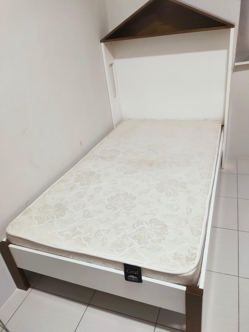 Harvey Norman Huge super single bed with CORAL brand mattress imported