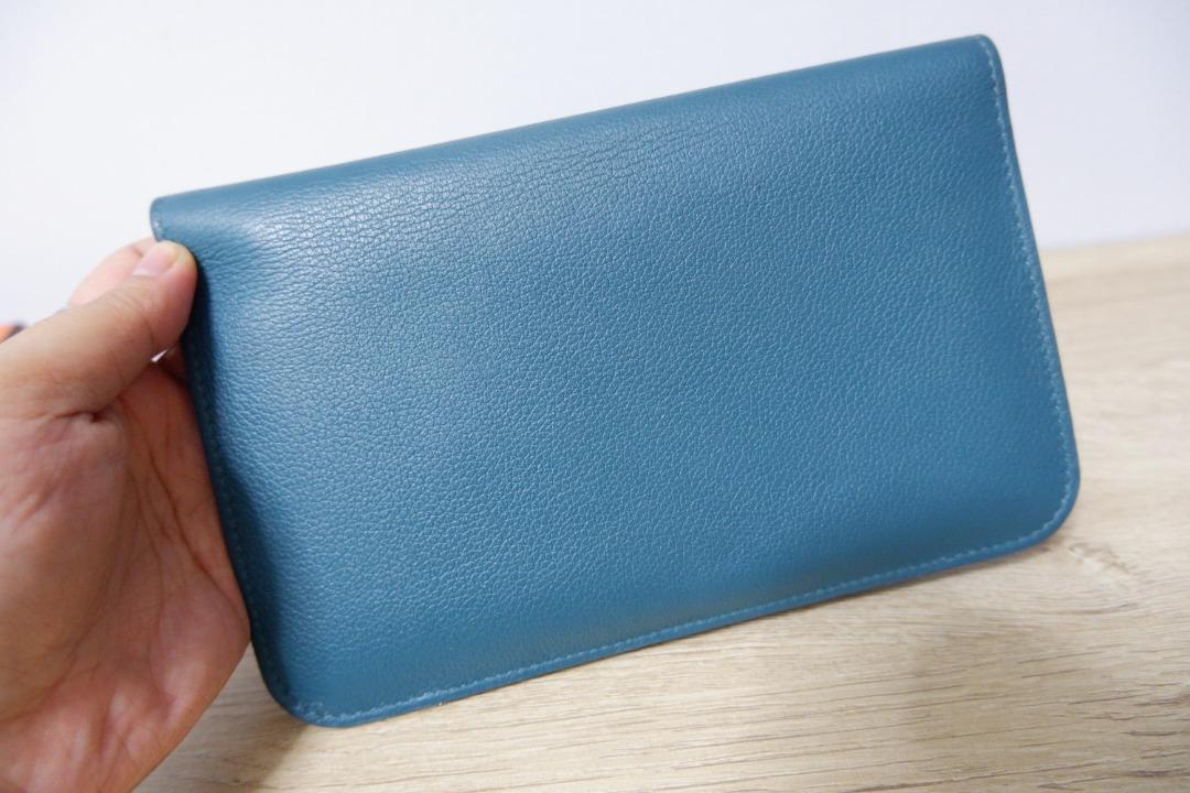 Hermes Dogon Duo Wallet (Category: Luxury Bags & Wallets) located in San Juan City. Submitted by vjla.03 (Listing ID 1191062283, Image 2). Description: Wallet in Togo calfskin with lambskin lining, 5 credit card slots, 3 pockets, and palladium-plated Clou de Selle closure. Measures 7.9" long x 4.9" high x 0.2" deep Retails for $2,175 .