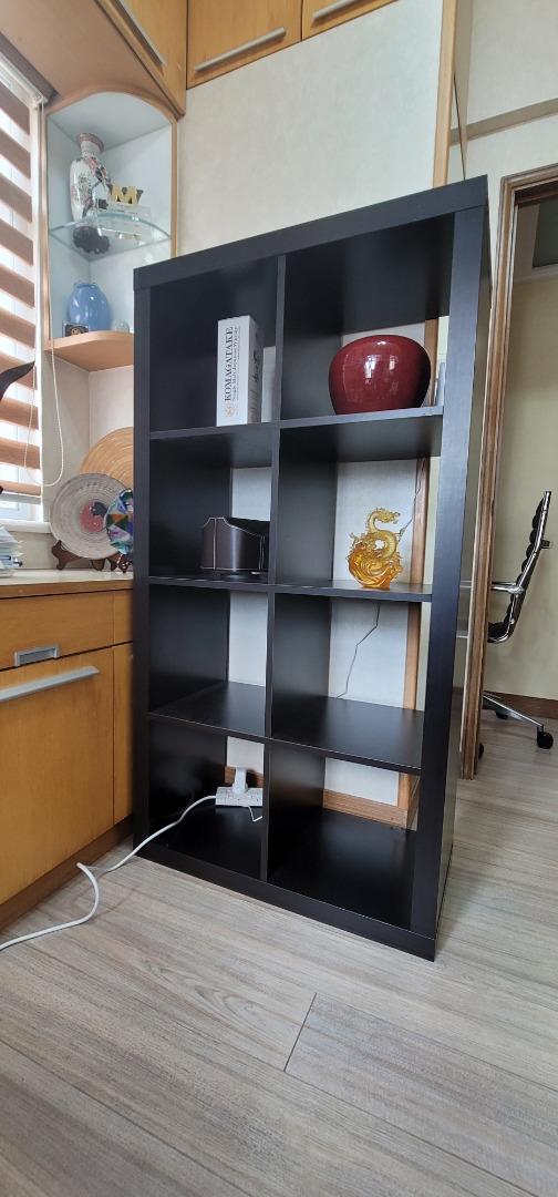 Ikea Kallax blackbrown shelving unit, 傢俬＆家居, 傢俬, 書櫃、櫃子及架 Carousell