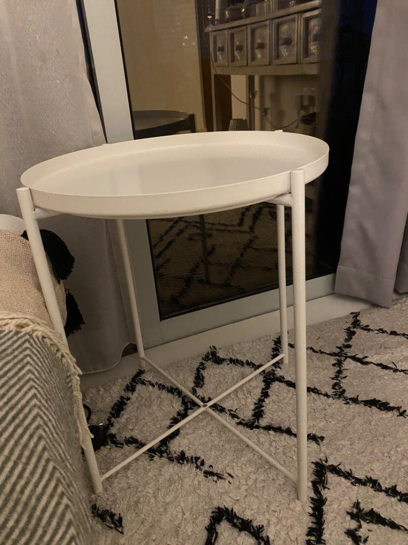 IKEA white side table, Furniture & Home Living, Furniture, Tables