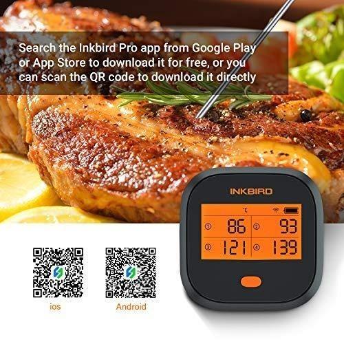INKBIRD IBBQ4T Wireless BBQ Thermometer Rechargeable WiFi Cooking