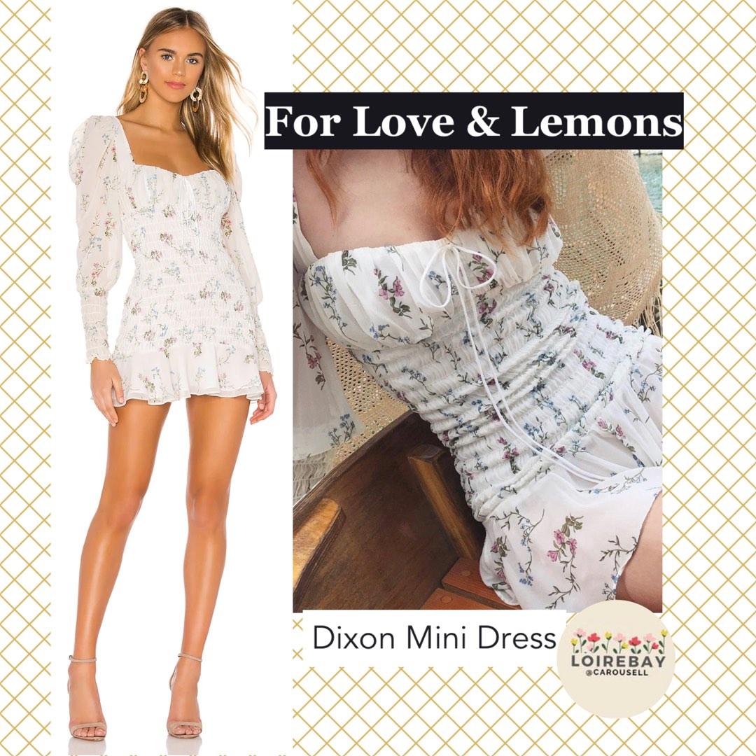 For Love and Lemons Dixon Mini Dress ivory white florals Women s