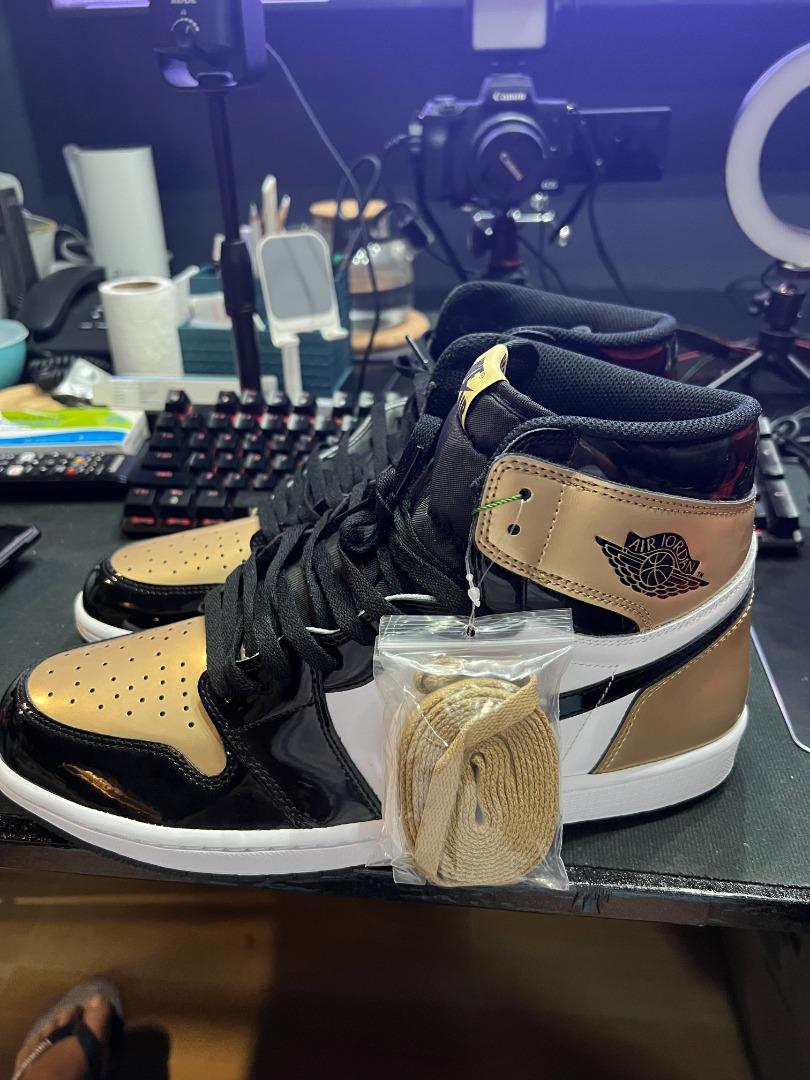 Jordan 1 retro high patent gold toe deals