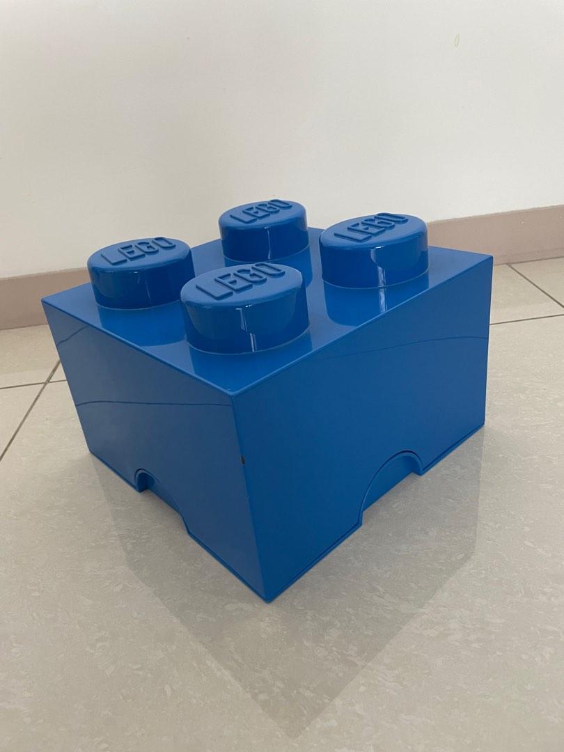 Lego Storage Box with Lid (4 Brick Blue), Hobbies & Toys, Toys & Games on Carousell