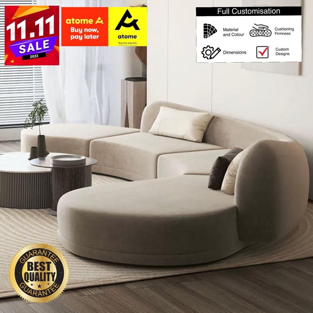 Length 160cm Joseph Designer Curve Sofa Customisable in High Quality