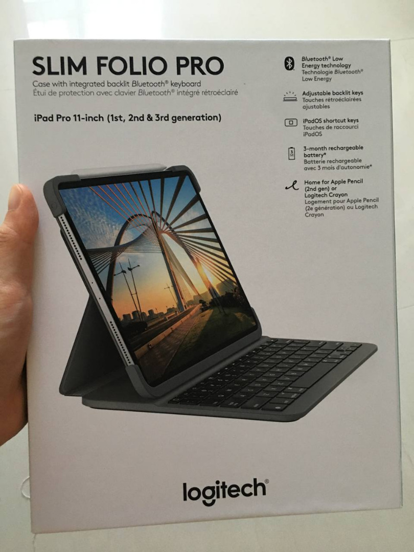 Logitech slim folio pro keyboard case for ipad pro computers tech