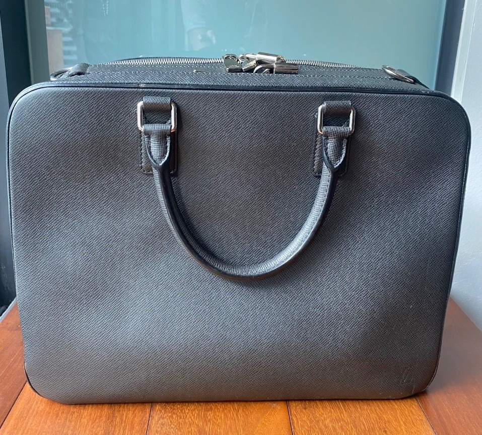 LOUIS VUITTON Neo Alexander Briefcase Business Double Compartment Black Zip  Bag