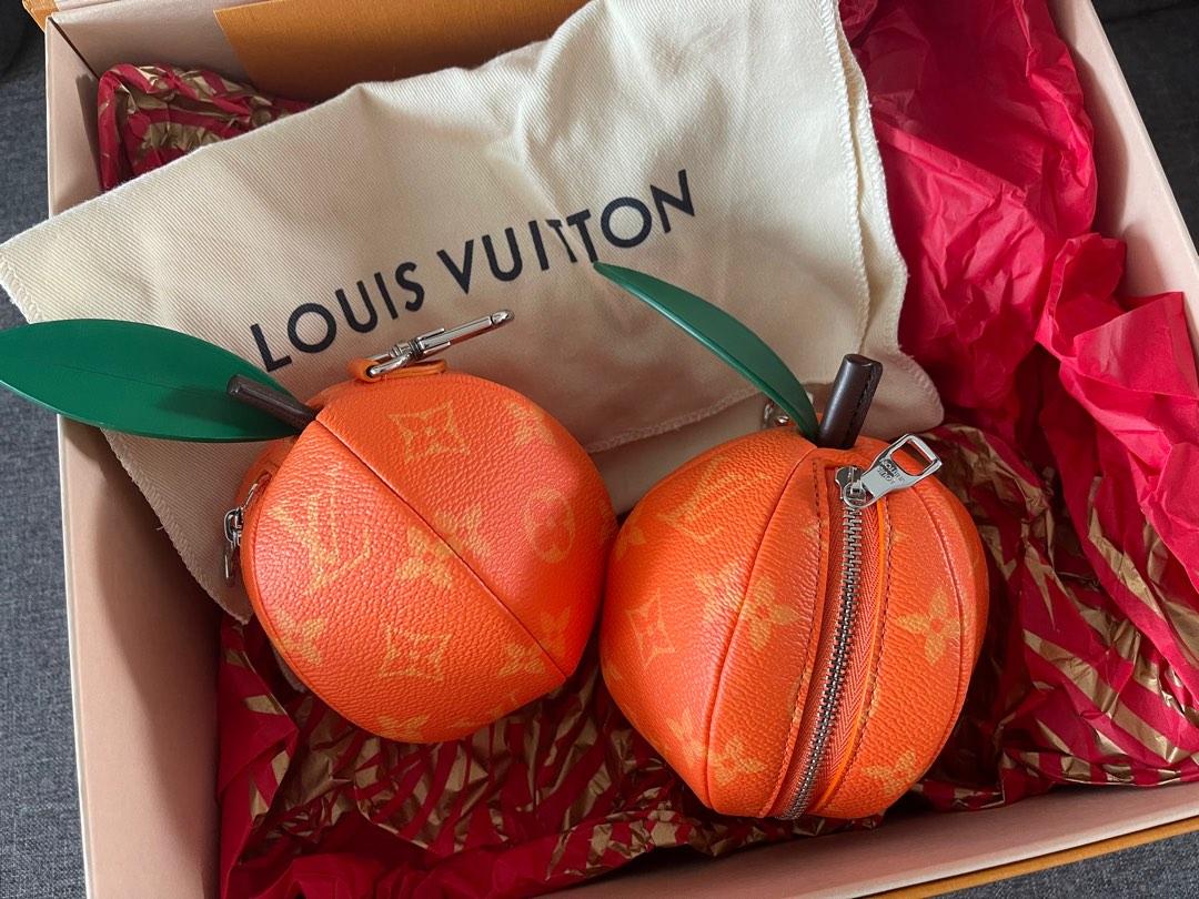 Louis Vuitton Orange Pouch Orange in Coated Canvas with Silver-tone - US