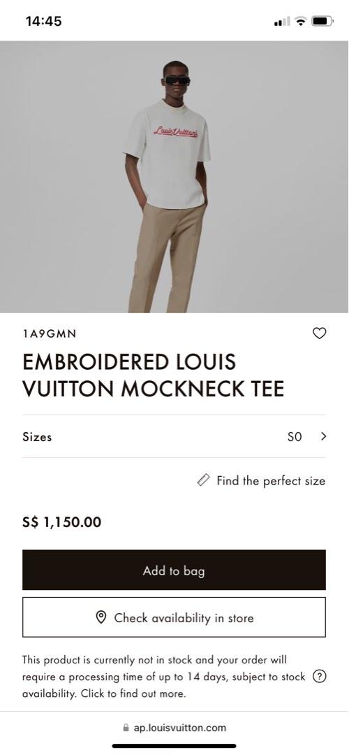 Louis Vuitton Embroidered louis vuitton mockneck tee (1A9GMO) in 2023