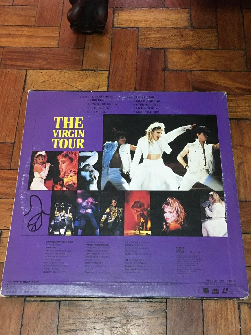 Madonna Laserdisc (Category: Vinyls) located in General Trias. Submitted by lightning_thrift (Listing ID 1190923434, Image 2). Description: MADONNA The Virgin Tour Live (1985). This is a Rare Japanese Printed 12” LD(Laserdisc) released from Warner Music Japan in 1989. w/PICTURE FOLDER SLEEVE Good Condition : Few Slight Scratches .