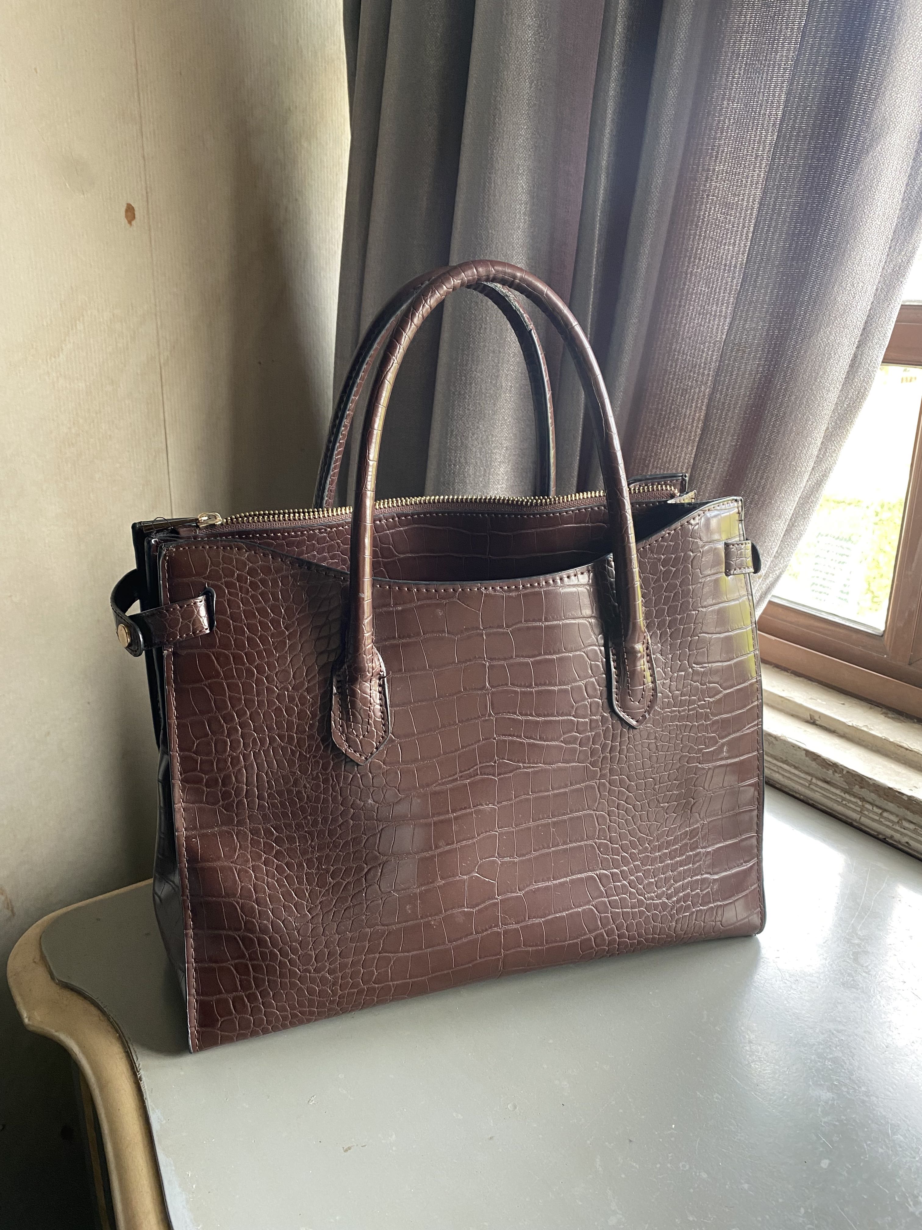 Croc effect tote bag mango deals