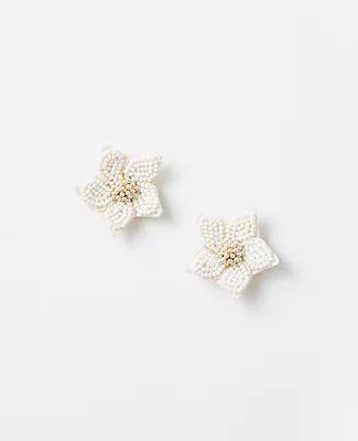 White beaded cheap statement earrings