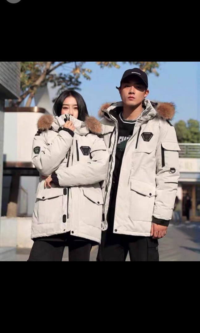 White winter parka hot sale