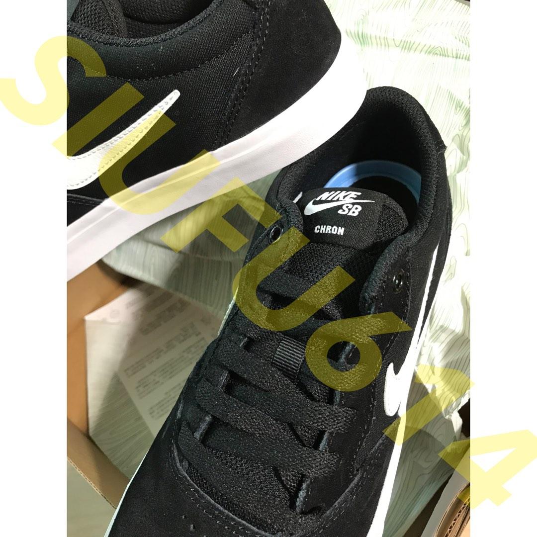 Nike sb chron slr black & white skate shoes outlet