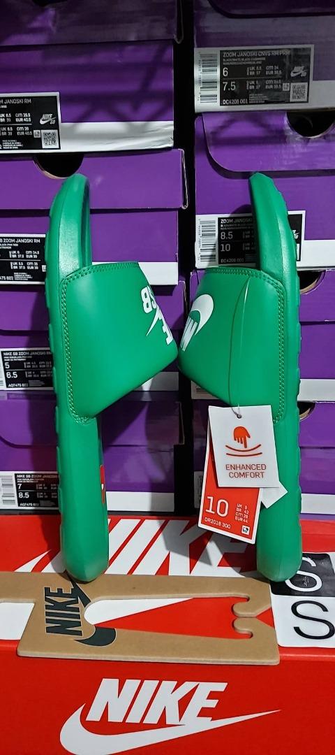 Nike SB Victori One Slides Green White, Men's Fashion, Footwear, Slippers u0026  Slides on Carousell