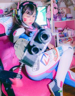 OVERWATCH D.Va Cosplay Accessories Set | Headphones Gun Gloves Headset Halloween Weapon Korean Gamer E-girl Hana Song Costume