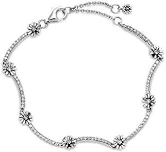 Pandora authentic Sales Sparkling Daisy Flower Bracelet Women s
