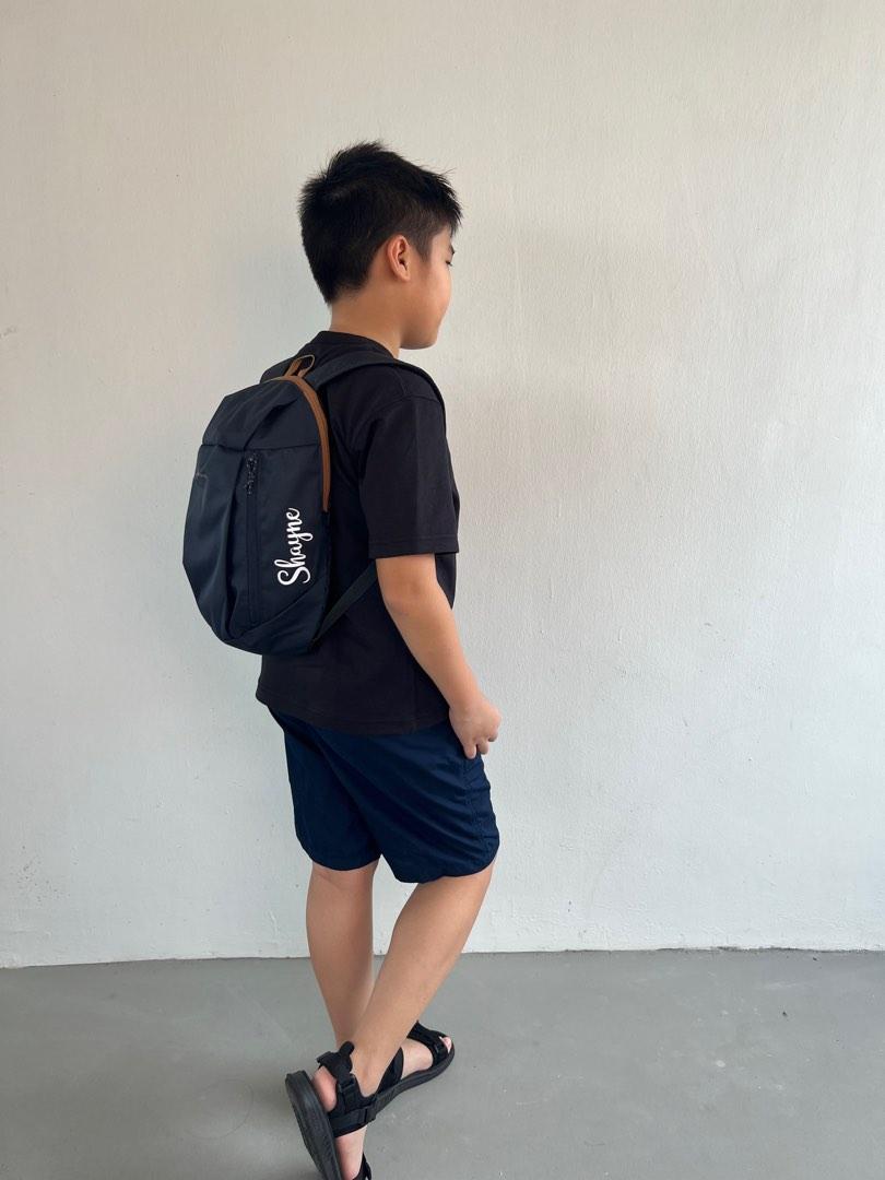 Personalized backpack (Category: Babies & Kids Fashion) located in Singapore. Submitted by fun.atelier (Listing ID 1190977032, Image 3). Description: 🎒Backpack personalized with name, perfect size for field trip and enrichment classes! Budget friendly and very useful too! Available in different fonts and colours. DM us for more details~ . ..