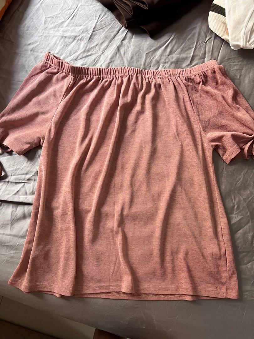 Pink Full Sleeve One Offshoulder Top