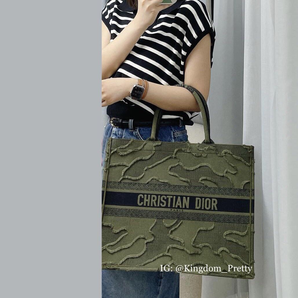 Pre order Christian Dior Camouflage Large Book Tote in Green