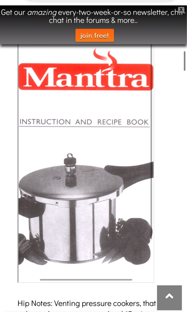 Manttra pressure cooker instructions outlet