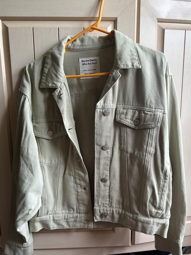Mint green denim jacket on sale