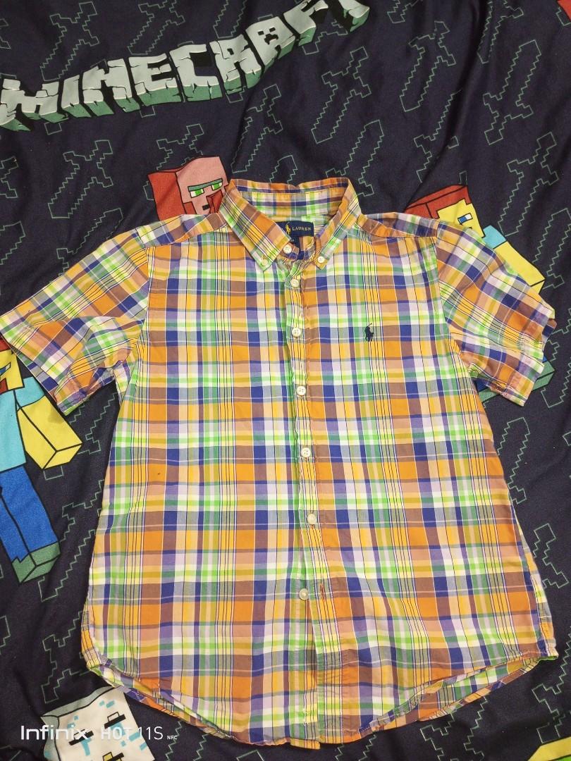 Ralph Lauren Plaid Polo, Babies & Kids, Babies & Kids Fashion on Carousell