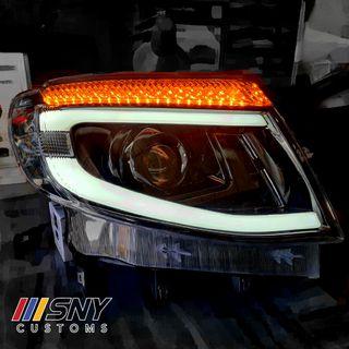 Ranger t6 DRL projector Sequential signal led Headlamps Oem bolt on HID led compatible wrnty deferred pay