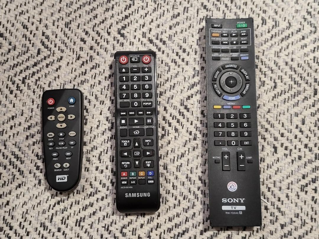 Remotes Sony, Samsung (taken) and WD, TV & Home Appliances, TV