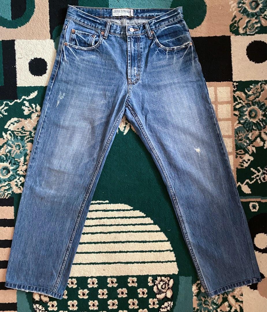 Ripped jeans levi s 569 Fesyen Pria Pakaian Bawahan di Carousell
