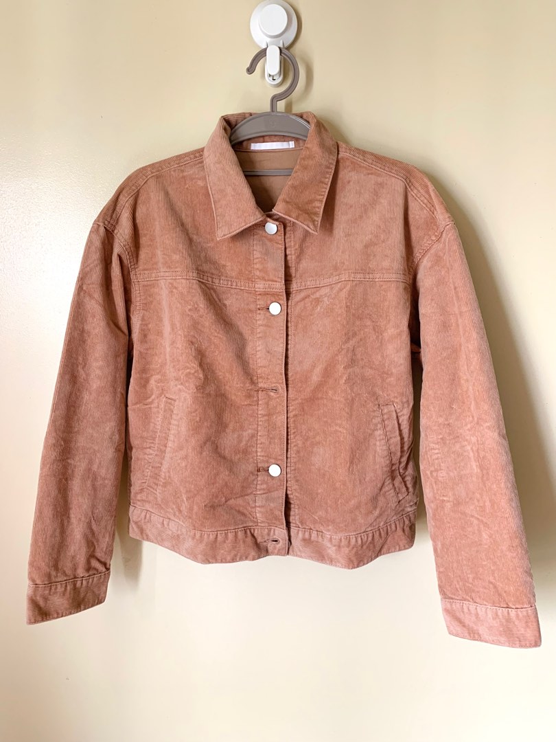 Salmon Pink Corduroy Jacket, Women's 