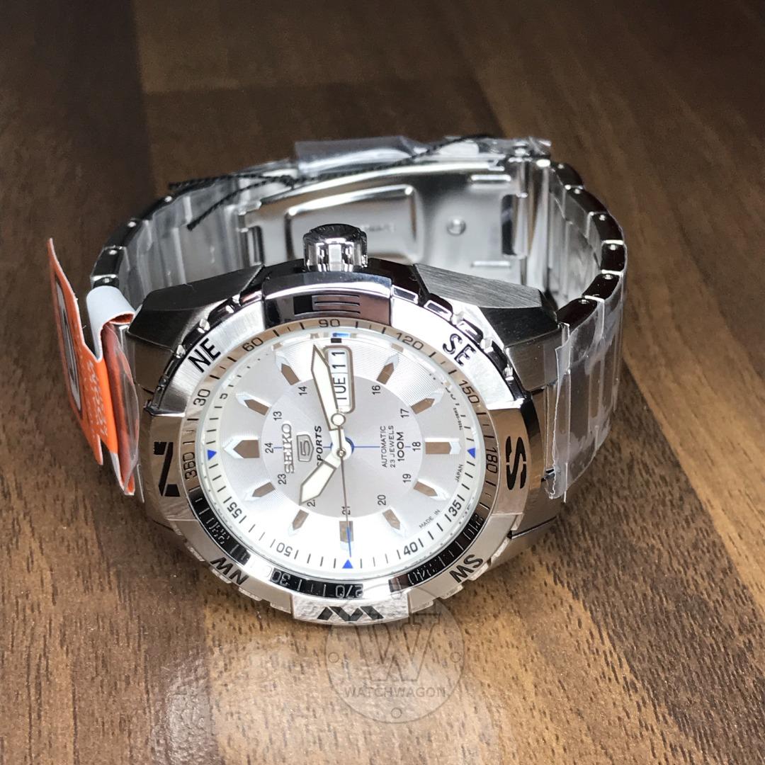 Seiko 5 Sports SNZJ03J1 Made in Japan White Dial Compass