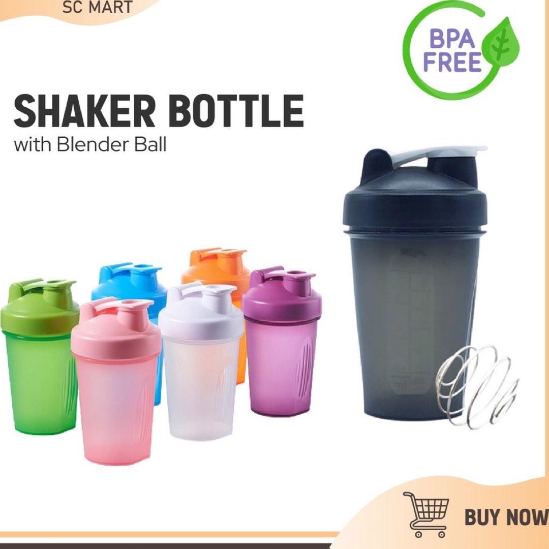 600ML Blender Shaker Bottle with Plastic Whisk Ball BPA Free Plastic  Protein Shakes Leakproof for Powder Workout Gym Sport