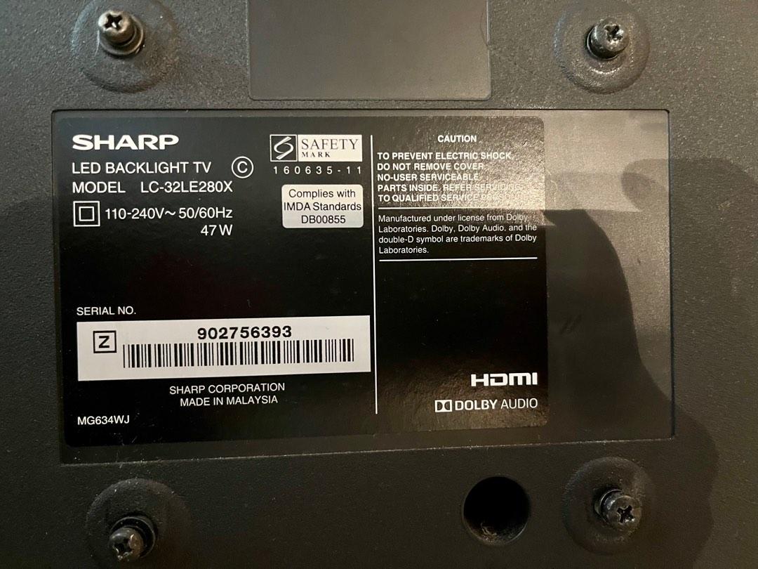 SHARP 32 inch LED TV (NOT SMART TV), TV & Home Appliances, TV