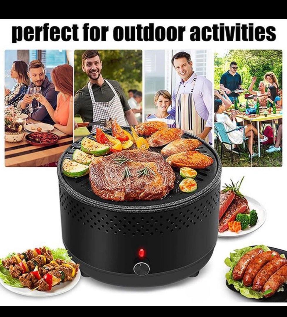 Smokeless charcoal bbq grill . Barbecue . Effortlessly bbq