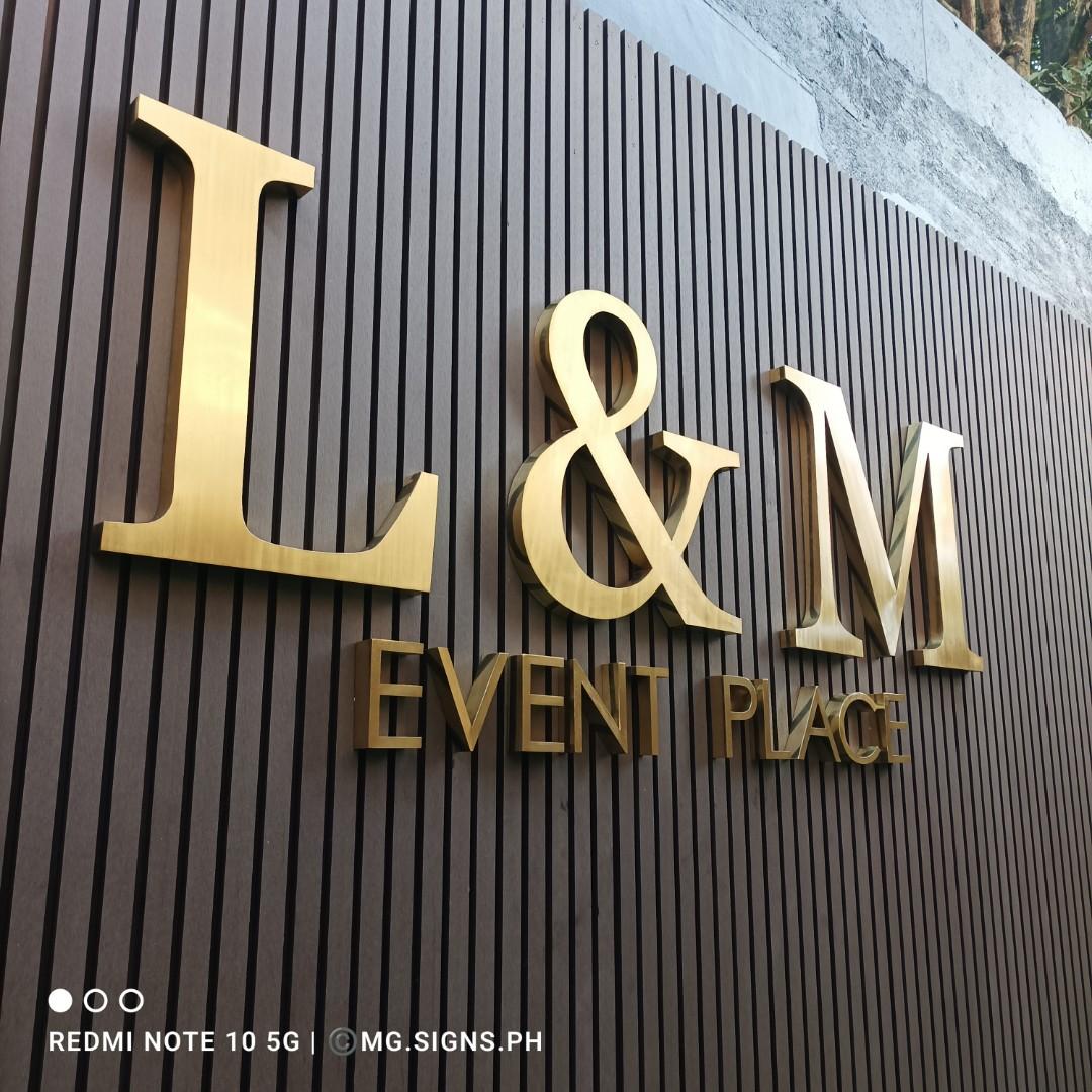 Stainless buildup Brass Buildup letters Cut out Channel sign