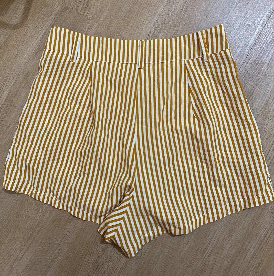 Stripes Shorts (Category: Shorts) located in Manila. Submitted by marvellous13 (Listing ID 1190953707, Image 2). Description: Striped Shorts Skorts Yellow & Brown Vertically Stripes Brand new with tag Size Small.