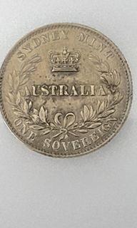 Sydney mint one gold sovereign 1855
