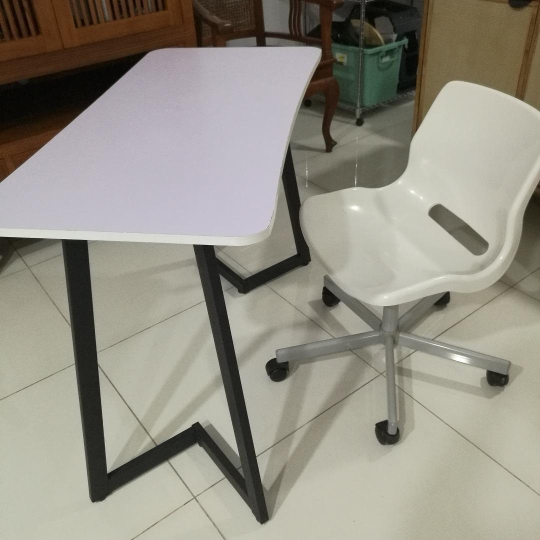 Used study table with ikea chair, Furniture & Home Living, Furniture