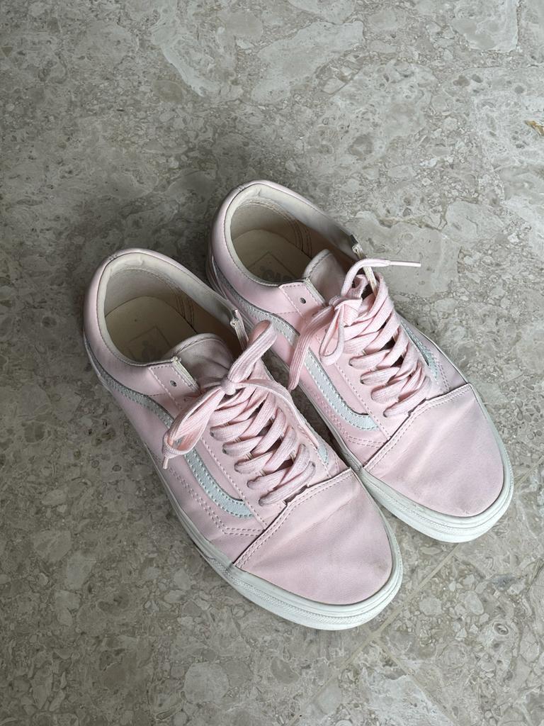 Vans Old Skool Pink Leather Women s Fashion Footwear Sneakers